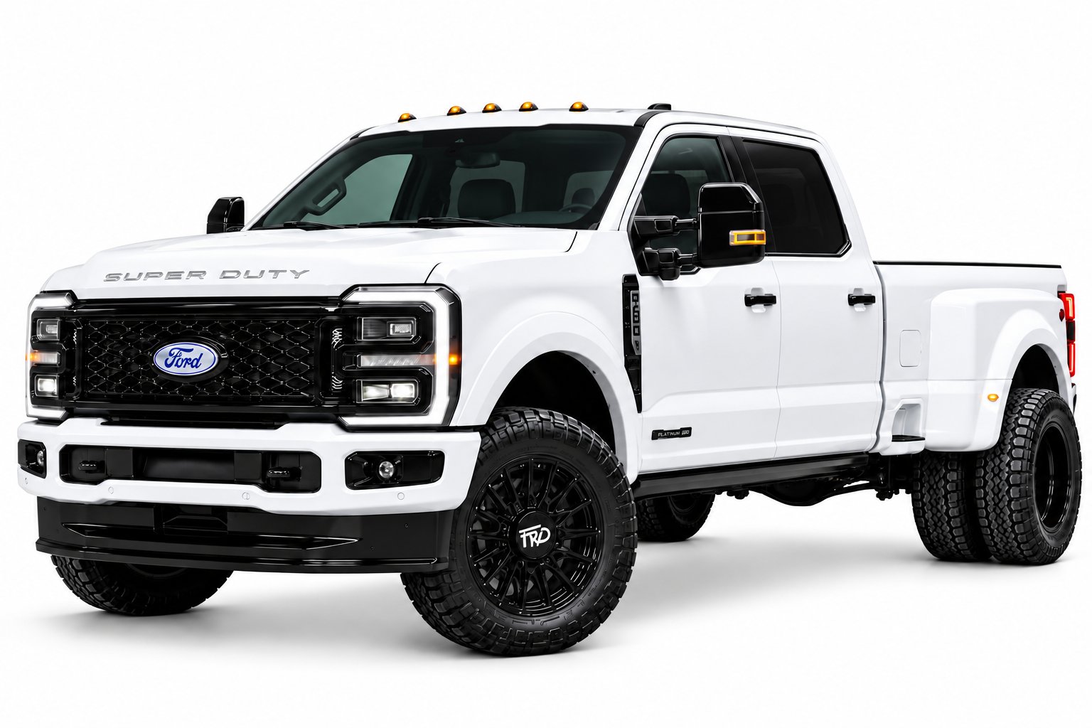 White Ford F-350 Super Duty, front three-quarter view